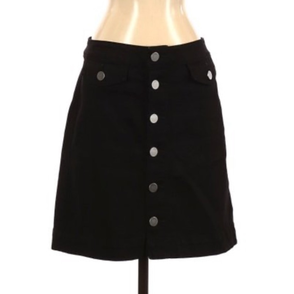 Loft Black Denim Skirt Size 2